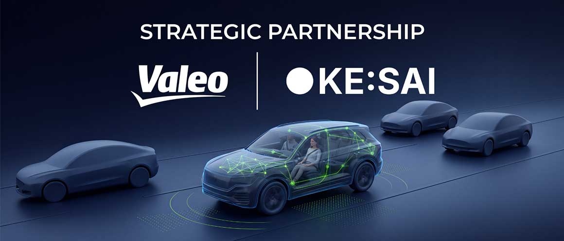 Valeo and KE:SAI strategic partnership, illustrated with autonomous vehicles